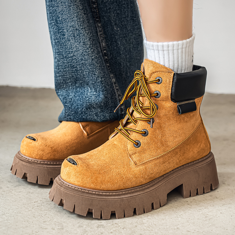 Men Shoes Classic - Classic High Top Boots Outdoor Leather
