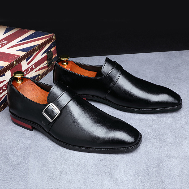 Men'S Shoes Yellow And Black - Luxury Men Shoes Patnet Leather Monk