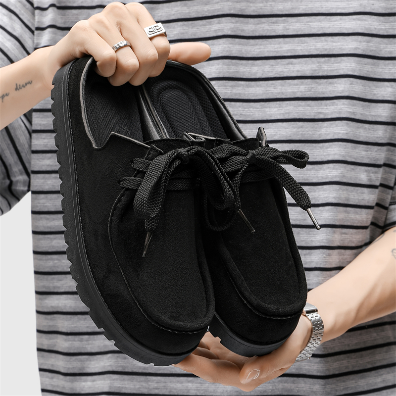 Fashion Men Half Slippers Sued – Men'S Shoes Comfortable Walking recenzja i cena