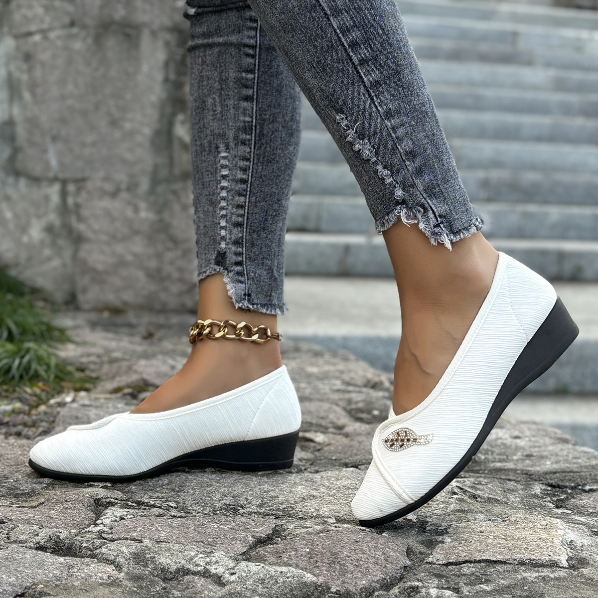 Women's Elegant Rhinestone Fla – Men'S Shoes Daily Use recenzja i cena