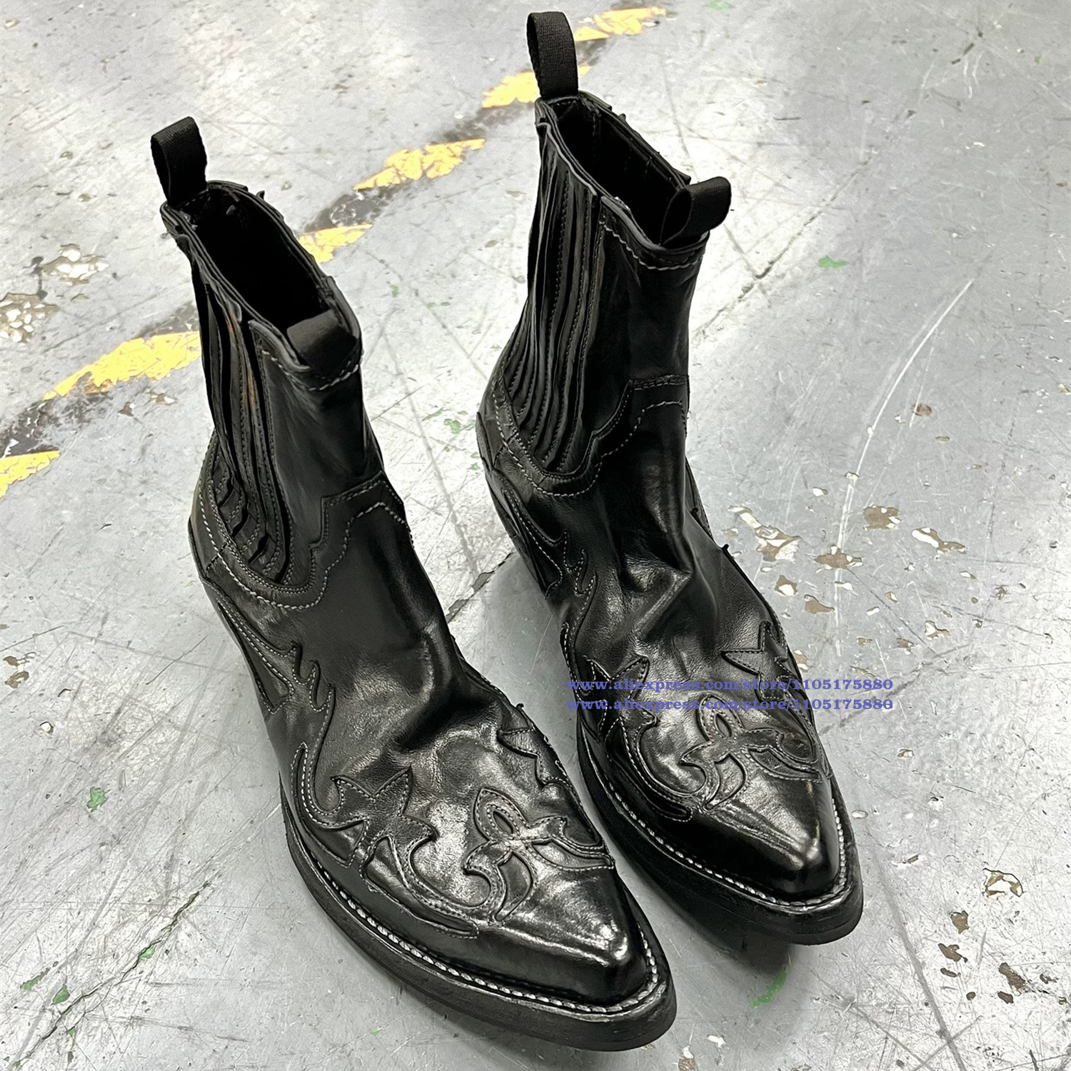 Embroidered Chelsea Boots Blac – Men Shoes Classic recenzja i cena