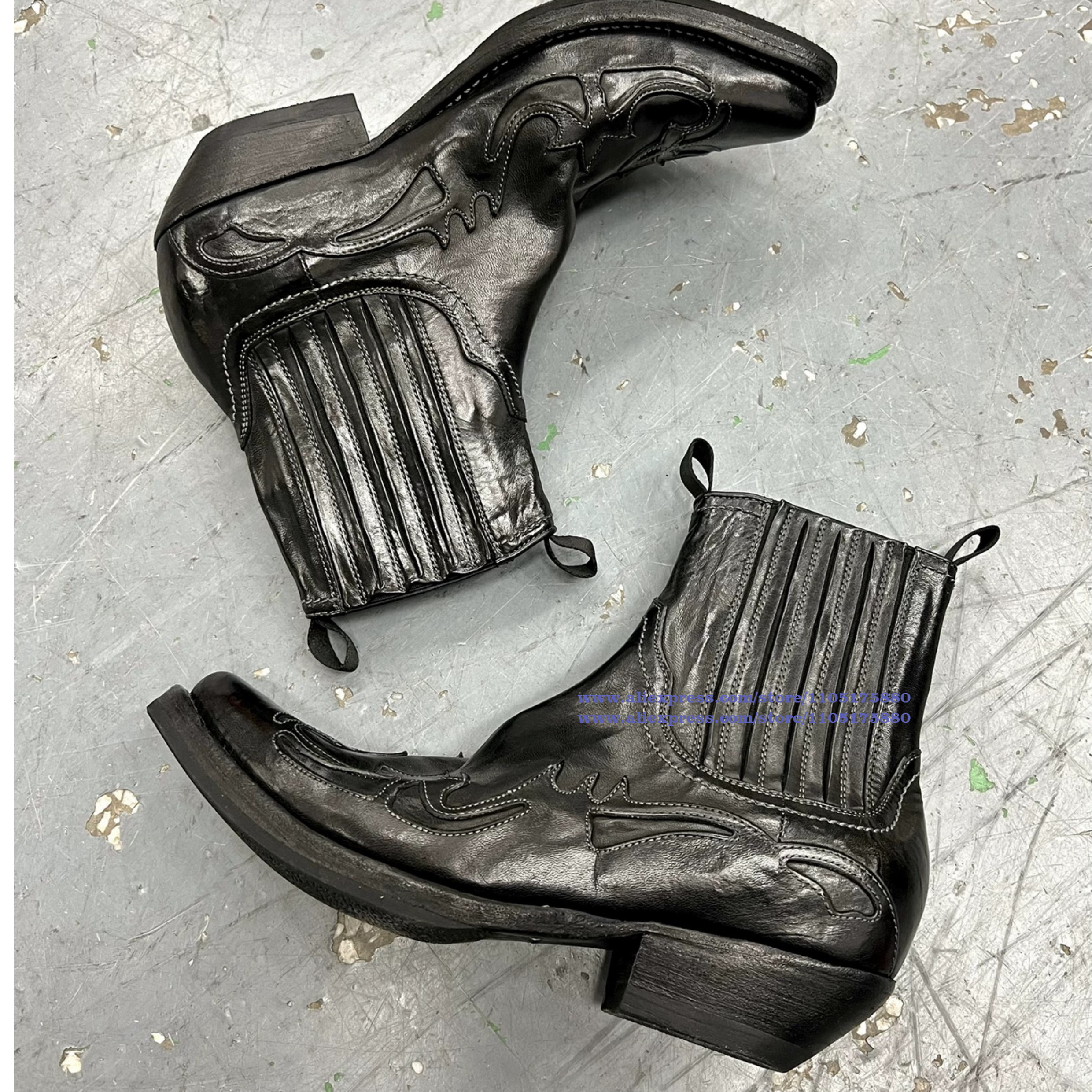 Embroidered Chelsea Boots Blac – Men Shoes Classic recenzja i cena