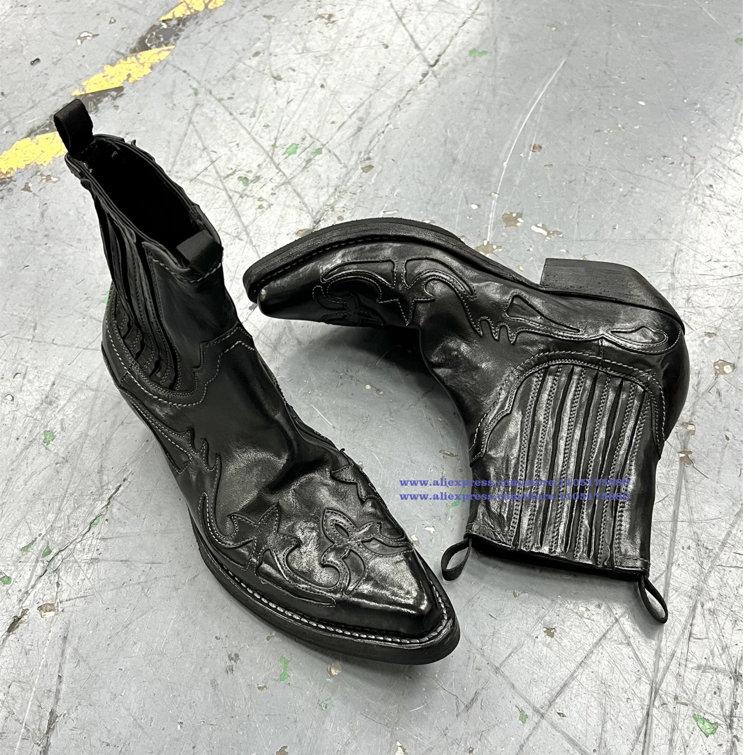Embroidered Chelsea Boots Blac – Men Shoes Classic recenzja i cena