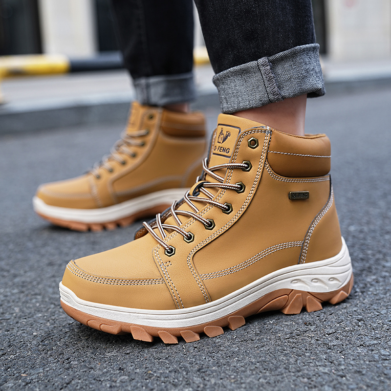Men Boots Winter Outdoor Walki – Men'S Shoes Yellow And Black recenzja i cena