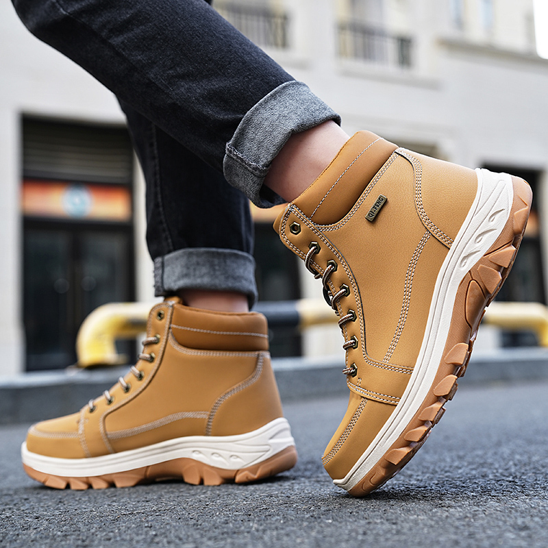 Men Boots Winter Outdoor Walki – Men'S Shoes Yellow And Black recenzja i cena