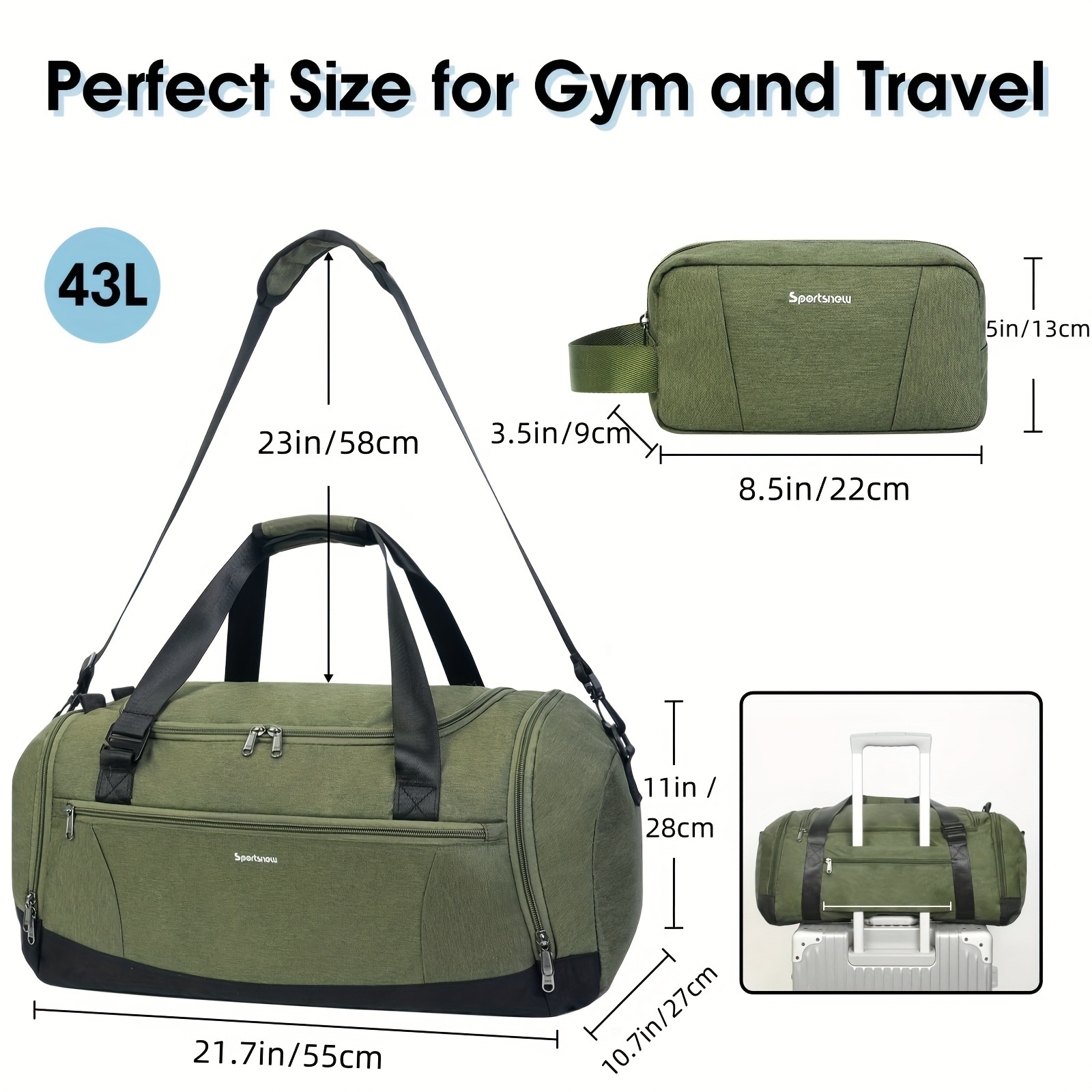 Large Capacity Travel Duffel w – Men'S Shoes Yellow And Black recenzja i cena