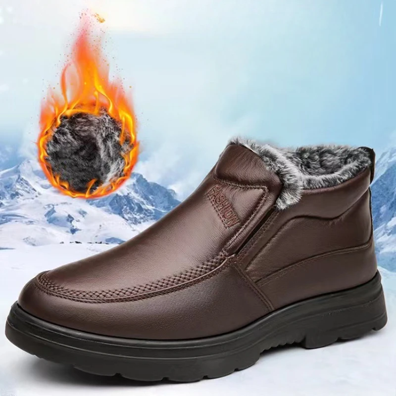 Winter Men's Ankle Boots Plush – Men Shoes Veja recenzja i cena