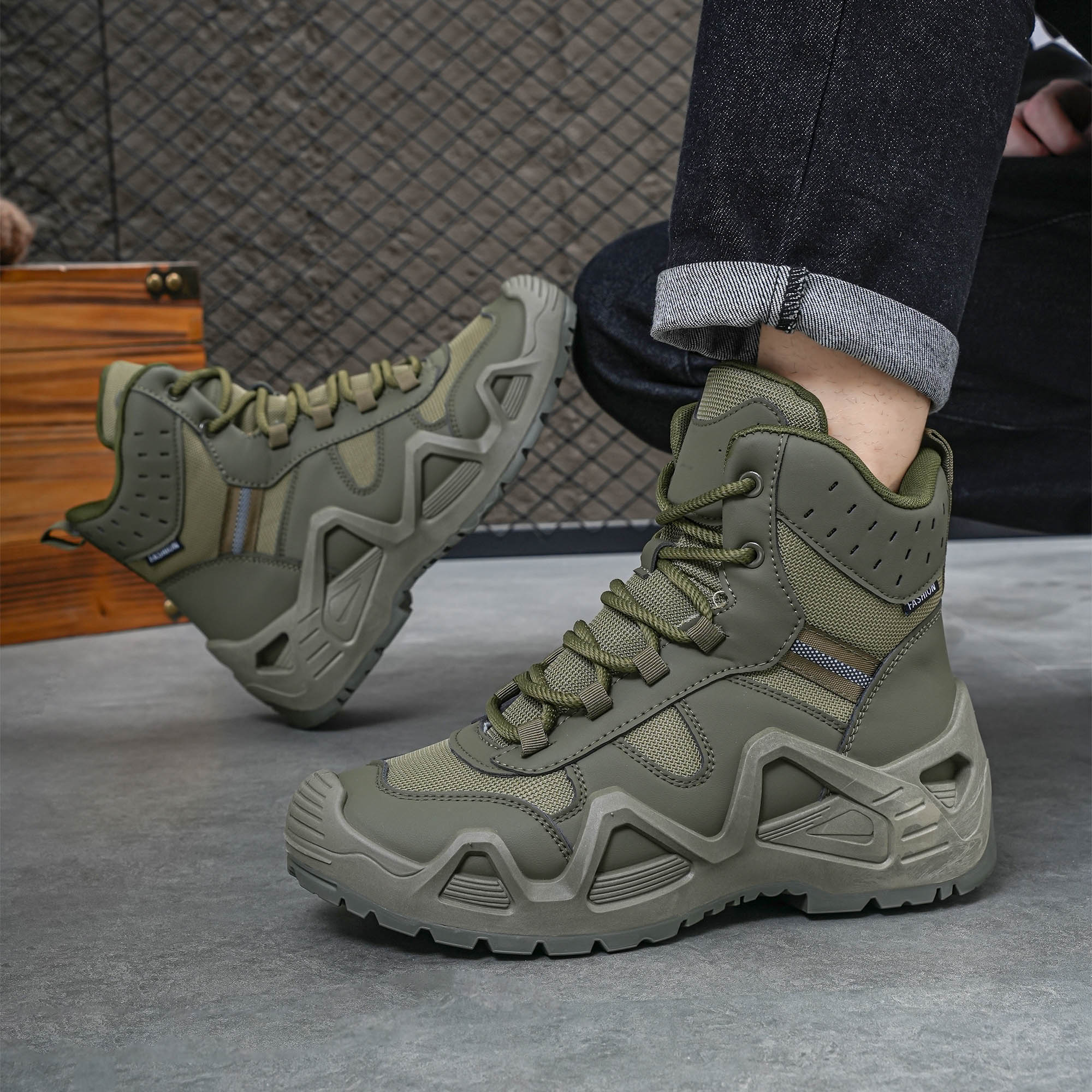 Men's high top boots, hiking b – Men'S Shoes Daily Use recenzja i cena