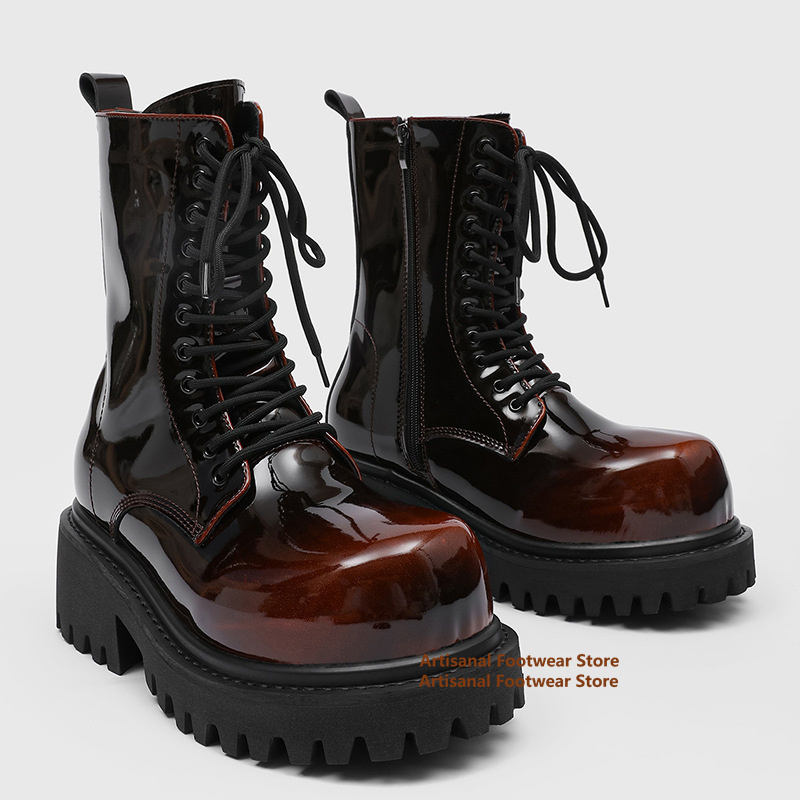 Gradient Colored Patent Leathe – Men Shoes Classic recenzja i cena